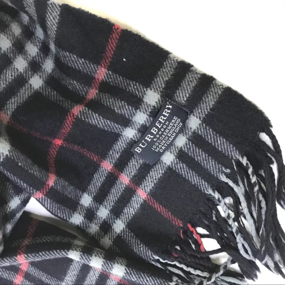 AUTH BURBERRY Nova Check 100% Cashmere Scarf